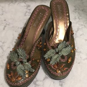 Beautiful unique slip on heels